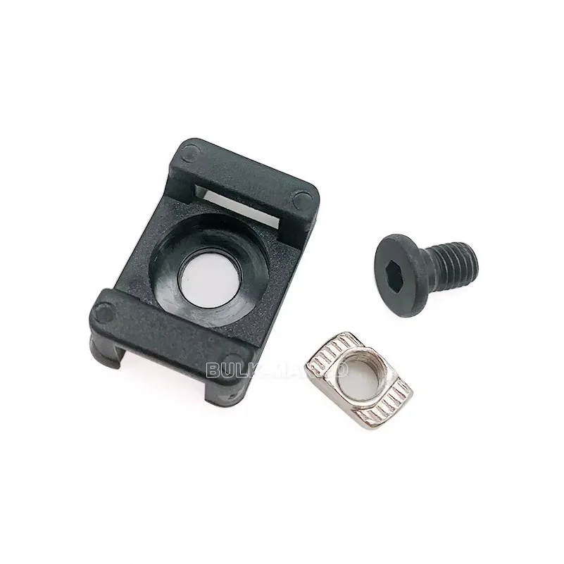 50Pcs Saddle Cable Tie Mount Clips Screw Fixing Base Wire Holder for V-Slot T-Slot Aluminum Profile CNC 3D Printer Parts
