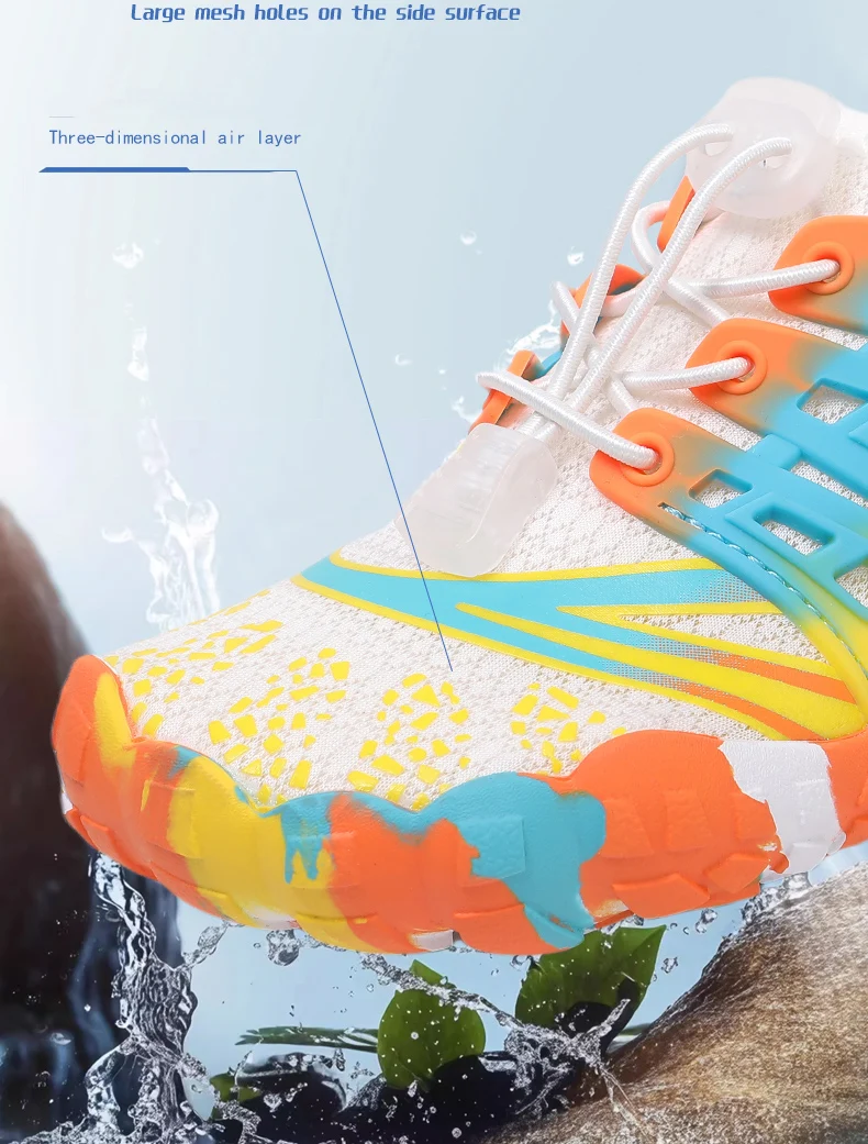 Kinder Schnell Trocknende Aqua Schuhe Kinder Wasser Schuhe Barfuß Fünf-Finger Waten Turnschuhe Jungen Mädchen Strand Schwimmen Schuhe – Detail 3