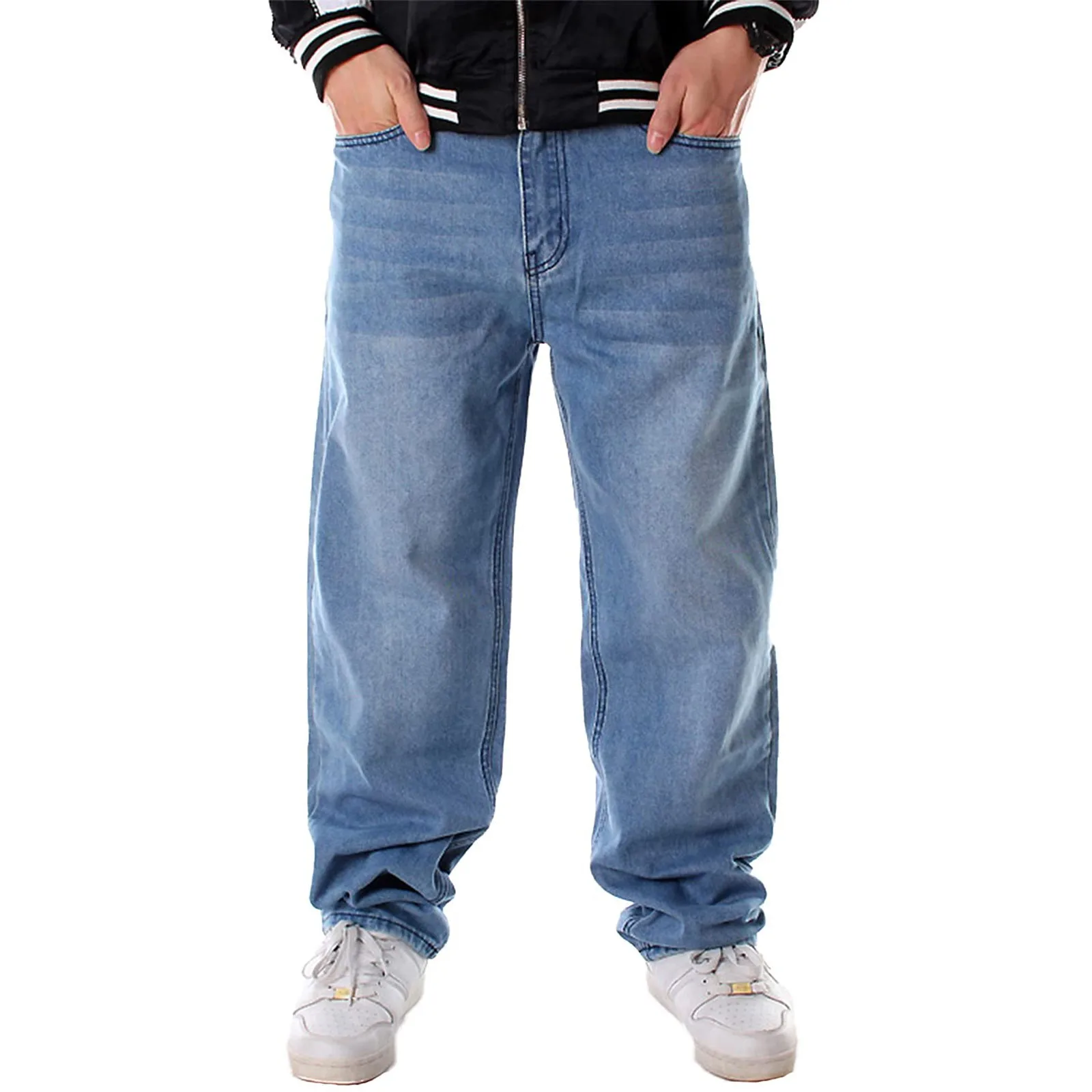 Male Street Dance Skateboard Pants Street Loose Hip Hop Jeans E Motion Pants for Men