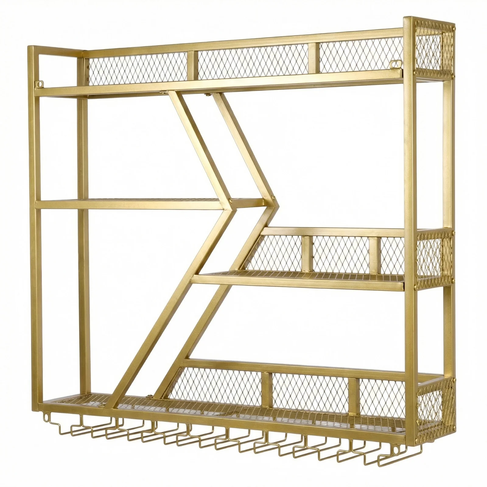 

Настенная винная полка (золотистая)