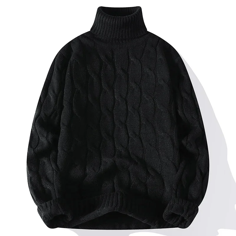 Winter Turtleneck Sweater Men Knitted Thick Warm Pullover Mens Warm Solid Color Loose Casual Sweaters Male Daily Clothing  5XL