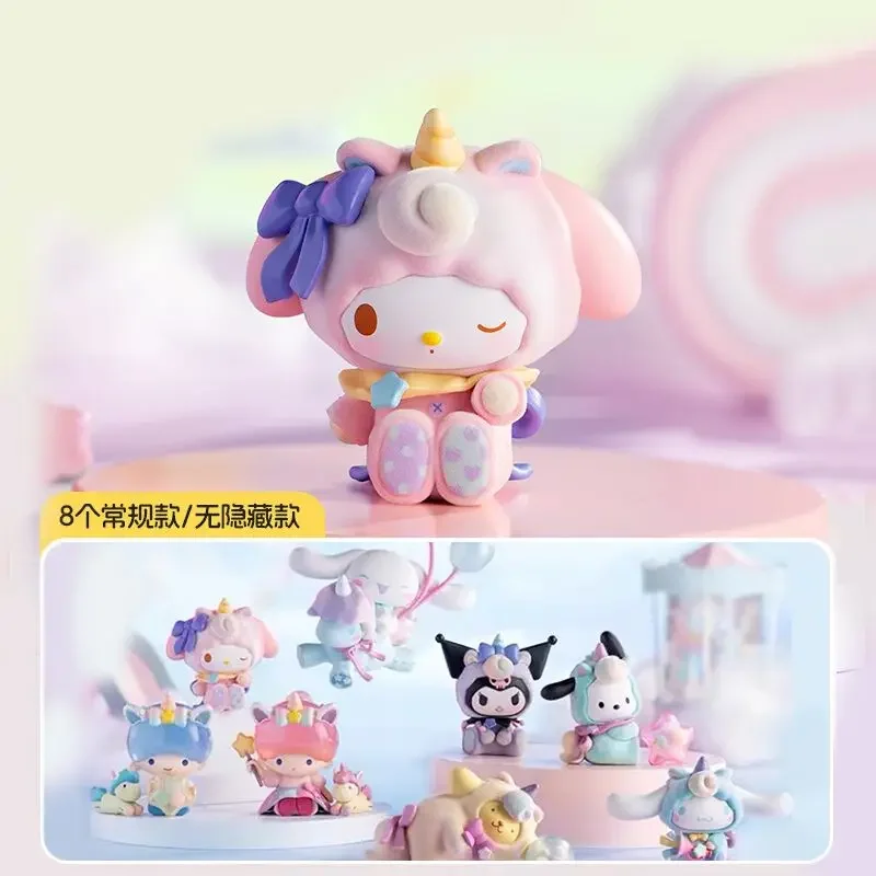 Simpatico cartone animato Sanrio My Melody Kuromi Cinnamoroll Purin Fantasy Paradise Series Blind Box Patria Versione Figura Regalo di festa