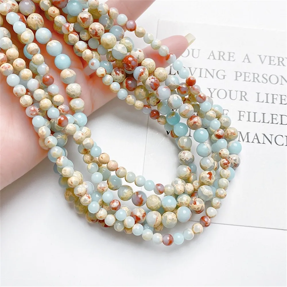 Natural Shoushan Stone Round Beads Scattered Beads Separated String Beads DIY Handmade Bracelets Necklaces Accessories Materials