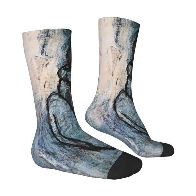 Custom Cute Blue Nude By Pablo Picasso Socks Women Men Warm 3D Printed Famous Oni Painting Basketball Sports Socks
