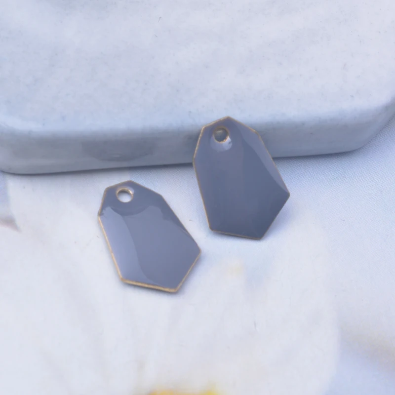 30 Stück Kupfer-Geometrie-Anhänger mit Tropfen-Emaille, beidseitig emailliert, für DIY-Schmuck- und Ohrringherstellung – Detail 7