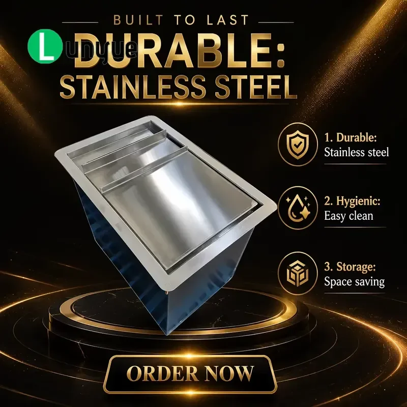 304 Stainless Steel Brushed Ice Box with Thick Lid Insulated Cooler for Keeping Drinks Cold and Warm Home Bar Party Use