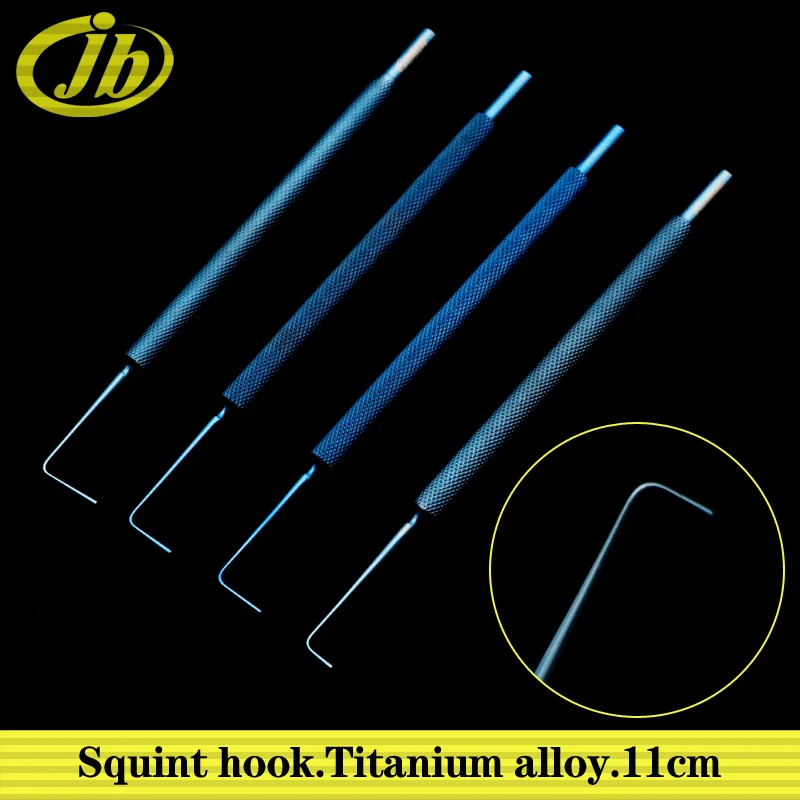 Squint hook socketed sclausura 11cm ophthalmic instruments titanium alloy medical tools round handles