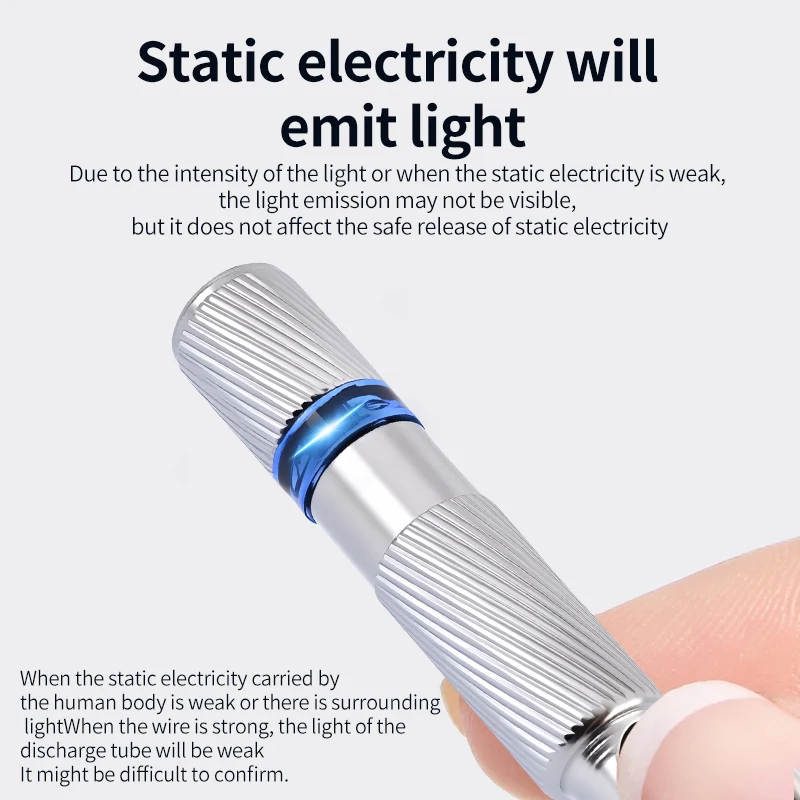 قضيب ثابت مفرغ كهرباء المحمولة مكافحة ساكنة المفاتيح الشتاء الجاف المناخ ساكنة مزيل LED كشف الكهرباء #4