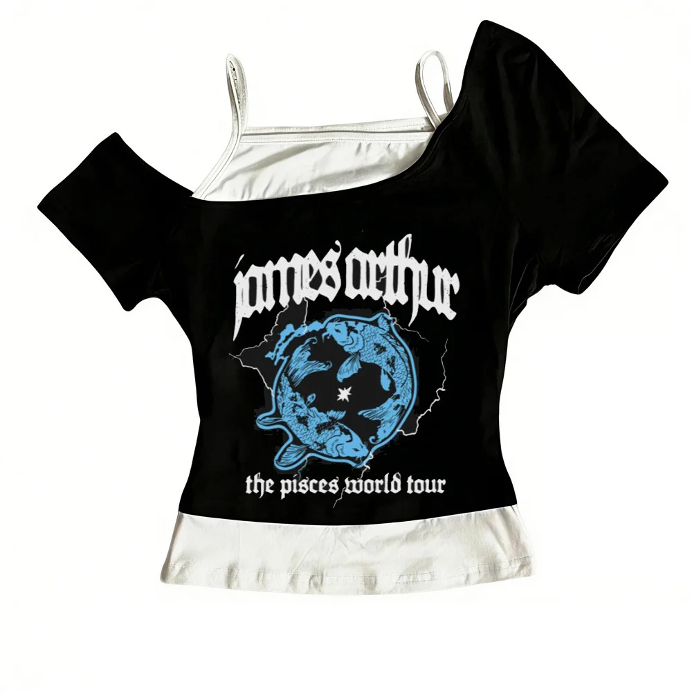 James Arthur top tees teen Gothic Retro Y2k Breathable hip hop aesthetic t-shirt Classic women hip hop Colorful 2000s aesthetic