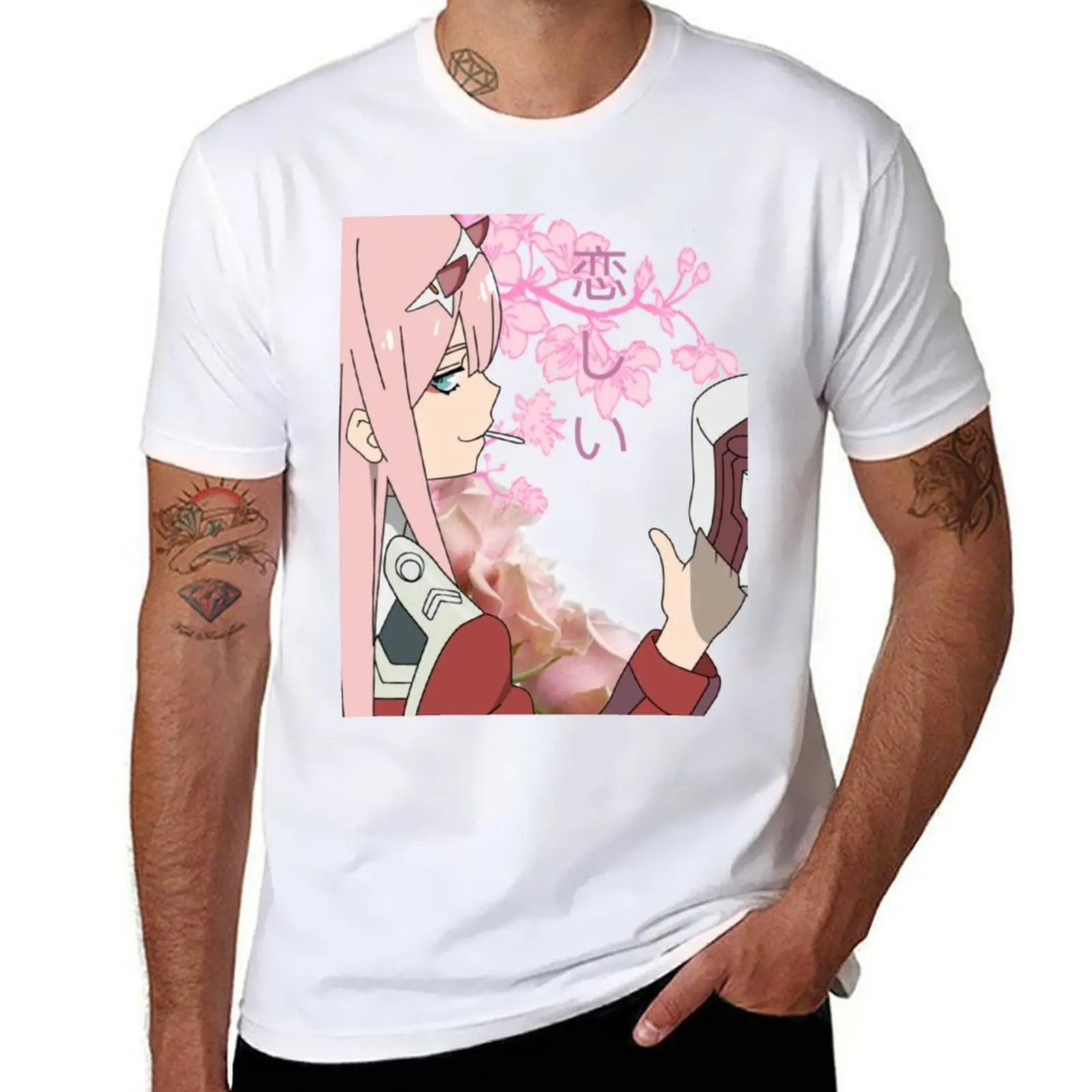 

002 (Larger ) Darling in the Franxx T-Shirt t shirts for man slim fit t shirts designer T-Shirt