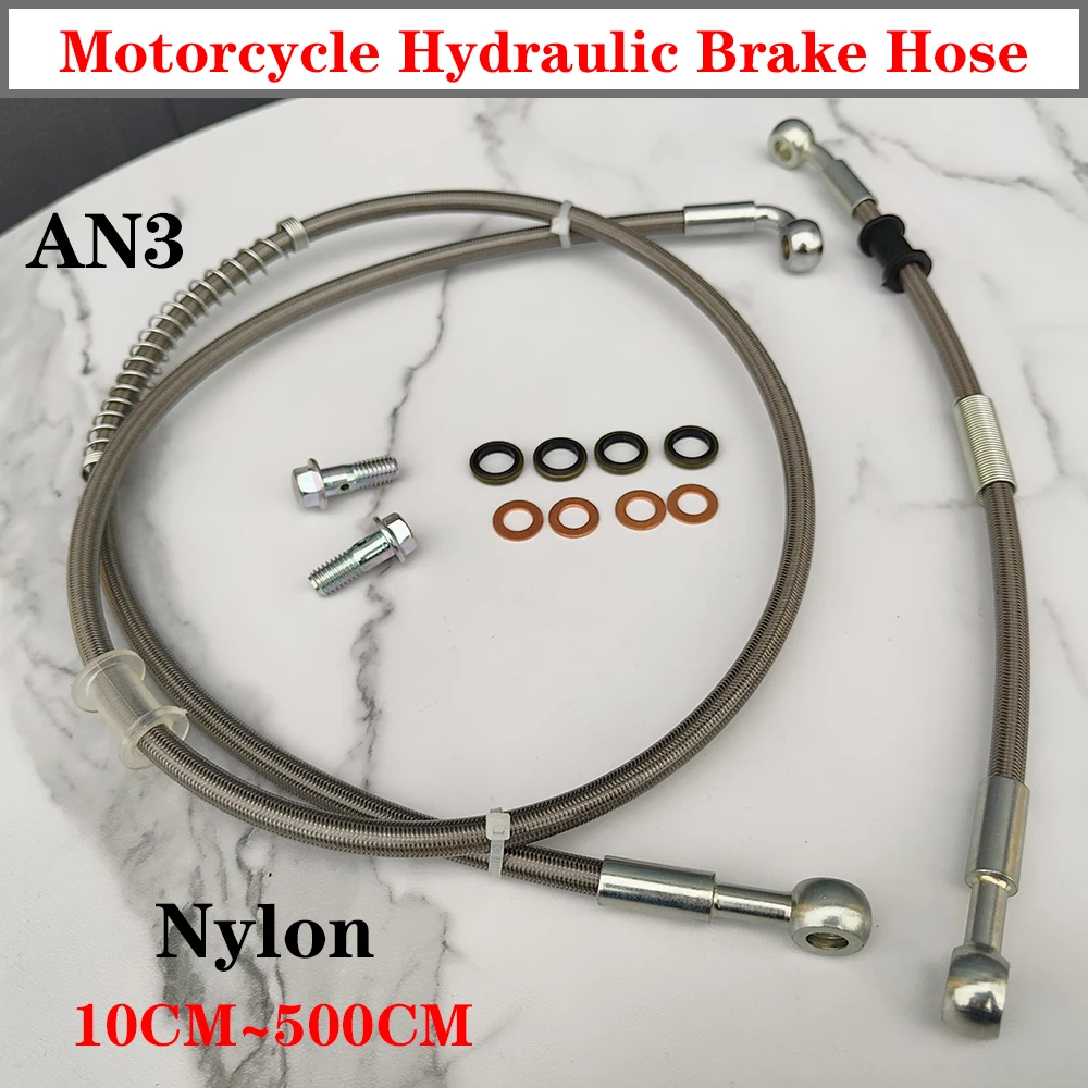 

0°-28°/90°Motorcycle Hydraulic Brake Line Oil Hose Pipe Stainless Steel Braided Cable for ATV Motocross Sport Bikes Street Bikes