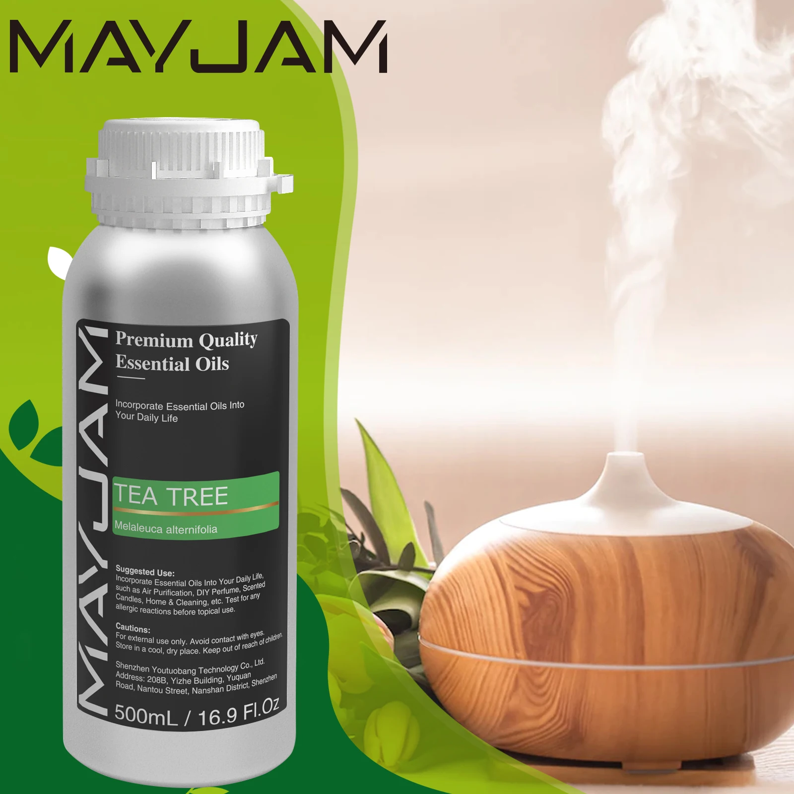 500ML Pure Natural Tea Tree Oregano Helichrysum Essential Oil For Humidifier Diffuser 2024 MAYJAM Large Bottle Aroma Oils