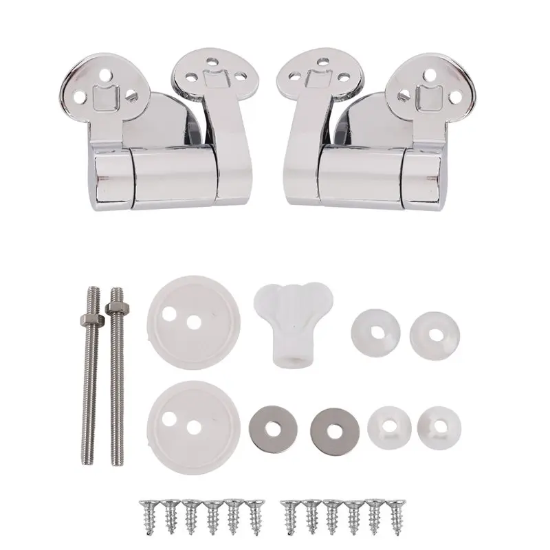 B62B-Toilet Seat Hinge 1Pair Replacement Stainless Steel Hinges For All Toilet Seat Cover Lid Soft Close Toilet Seat Fittings