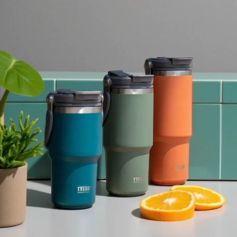 Tyeso Stainless Steel Coffee Cup Cold And Hot Double-layer Insulated Cup Tumbler Thermo Water Bottle Car Travel Mug Vacuum Cup