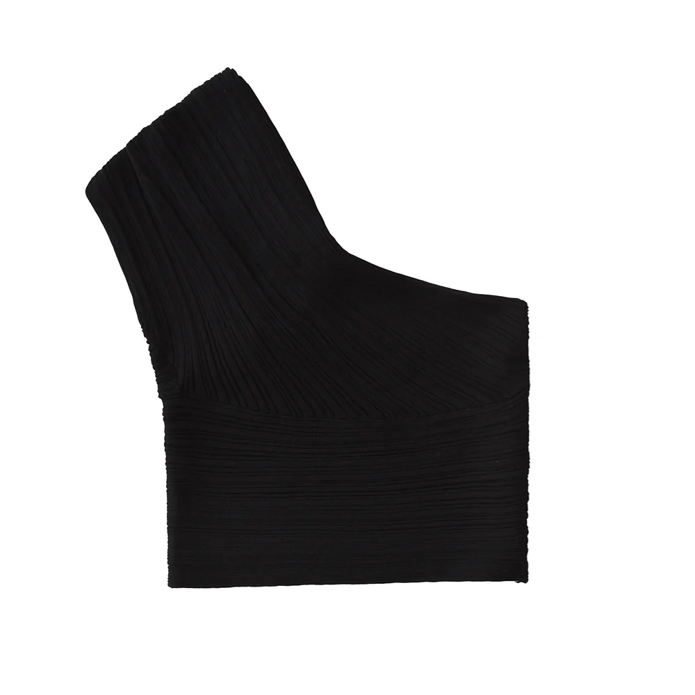 PB&ZA2024 Autumn New Women\'s Fashion Style Sleeveless Slimming Top with Diagonal Bow Tie and Asymmetric Ribbed Knitted Sweater