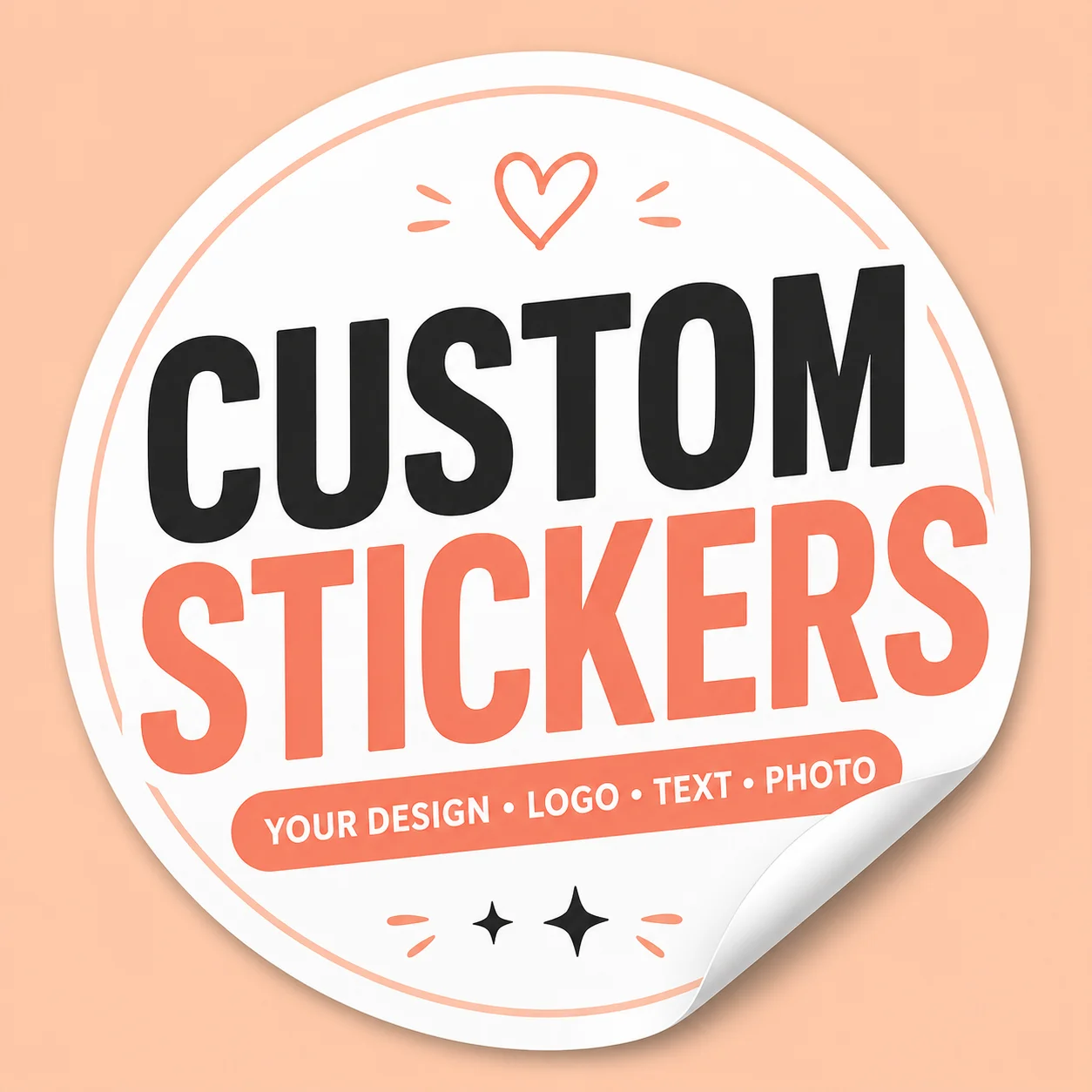 Custom Stickers Personalized Your Own Design Photo Logo Text Waterproof Self‑Adhesive Labels Packaging Laptop Jar Gift Decor
