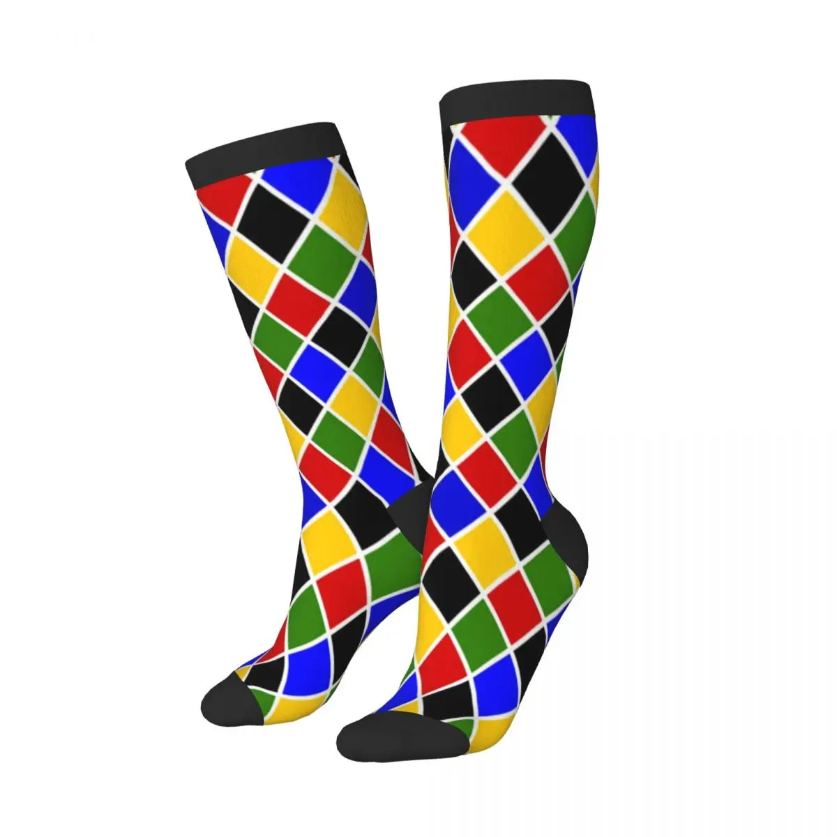Spring/autumn over the knee socks Harlequin Pattern Mardi Gras school dance long stocking
