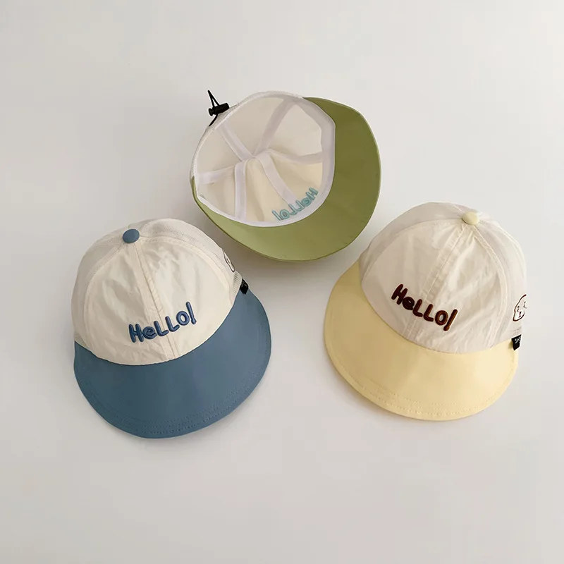 

Летняя детская шапка с сетчатыми полями и солнцезащитным козырьком для мальчиков и девочек, быстросохнущая детская бейсболка