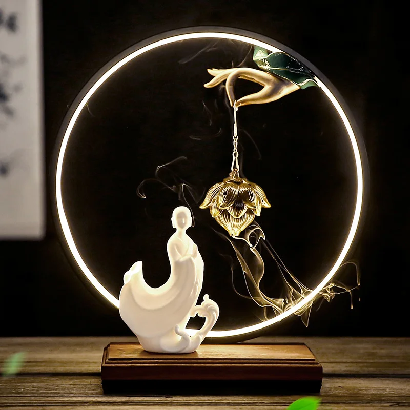 Zen Lamp Ornament Incense Burner Living Room Ceramics Home Decoration Accessories Inscence Holder