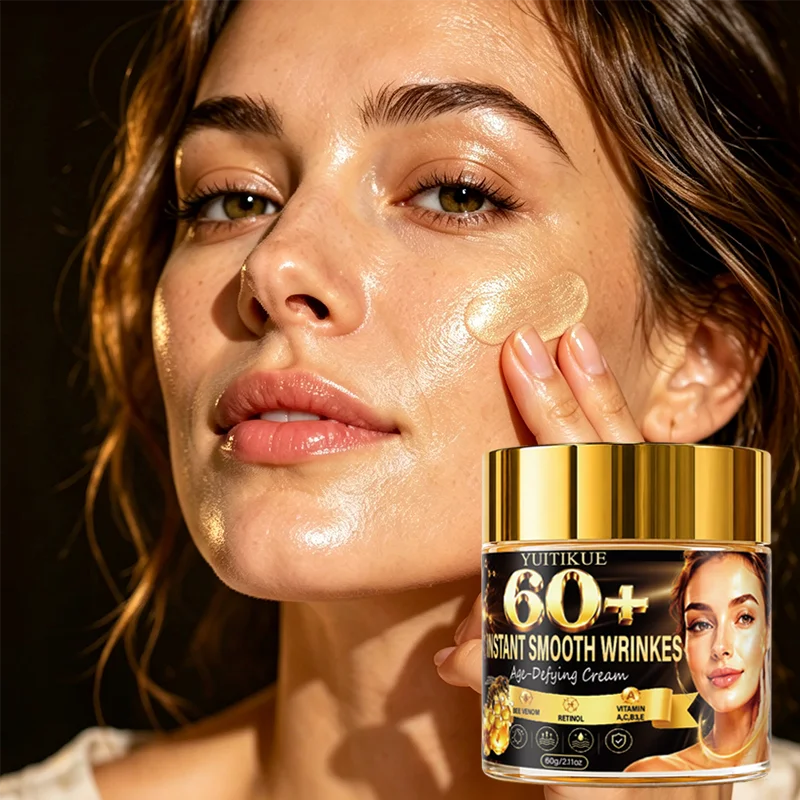 YUITIKUE Instant Smooth Wrinkles Cream 60+ Anti-Aging Facial Cream Nourish Improve Skin Elasticity Lift Tighten Skin 60g