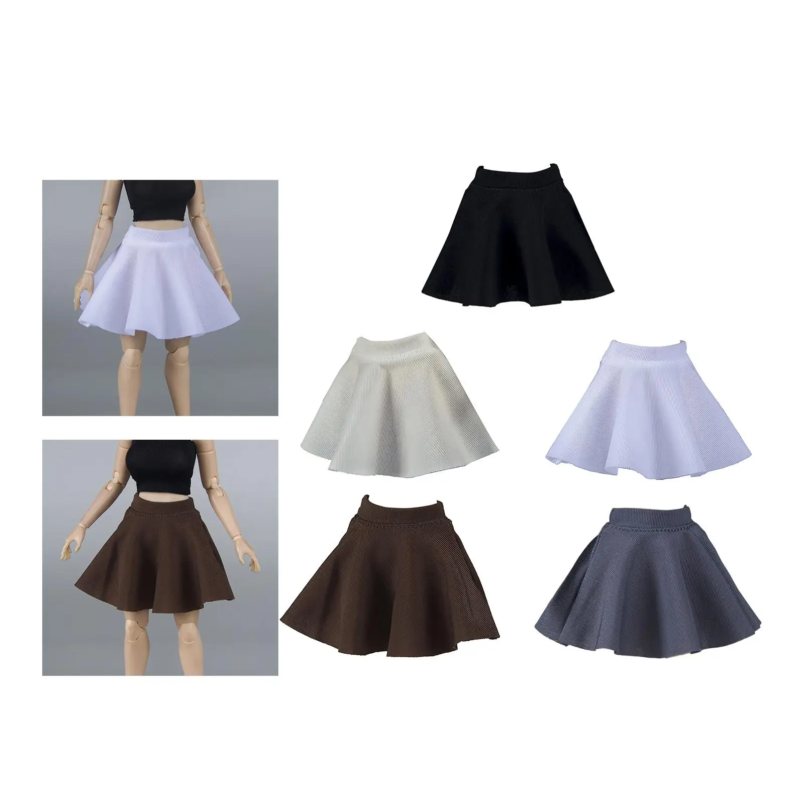 1/12 Scale Miniature Female Figure Skirt Trendy Fashion Clothes Accessory for 6 Inch Action Figures and Doll Collectors