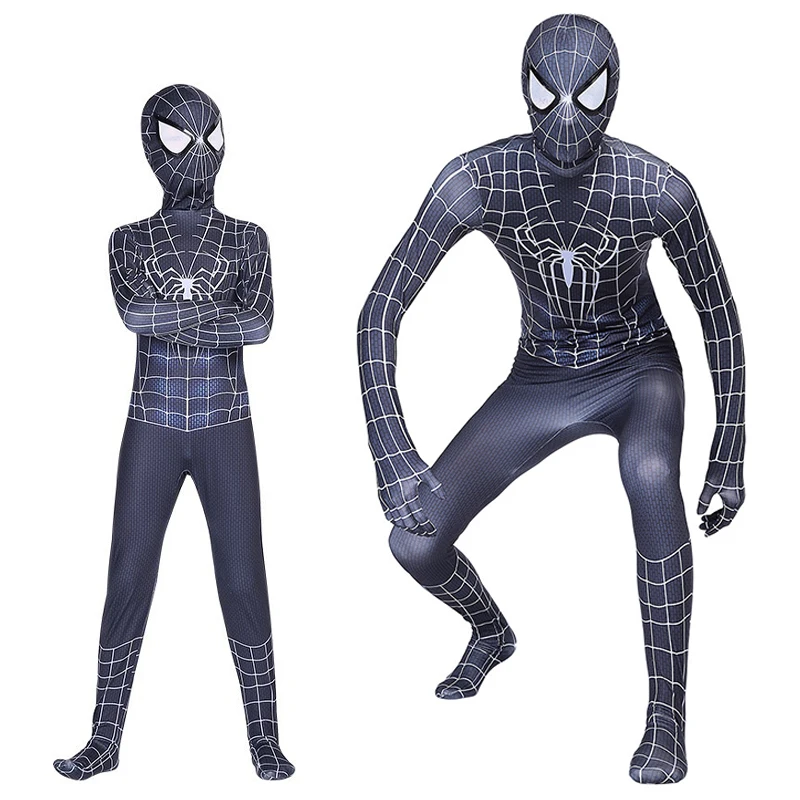 Adult Spider Man 3 Superhero Venom Spiderman Cosplay Costume Tobey Maguire Peter Parker Zentai Bodysuit Halloween Costumes