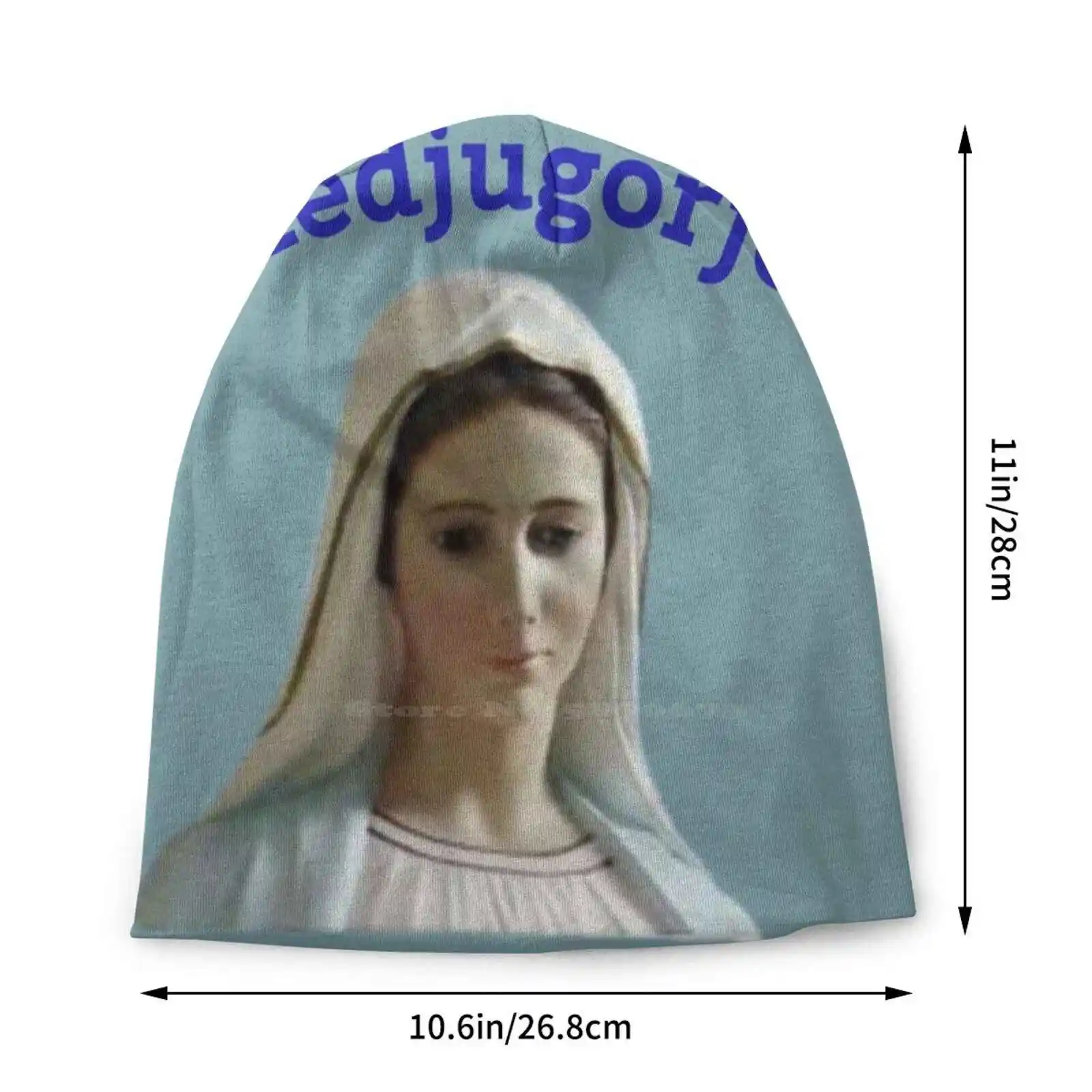 Holy Mother Mary ! Knitted Hat Warm Beanie Outdoor Caps Blessed Mother Of Jesus Medjugorje Greetings Medjugorje Magnet Birthday