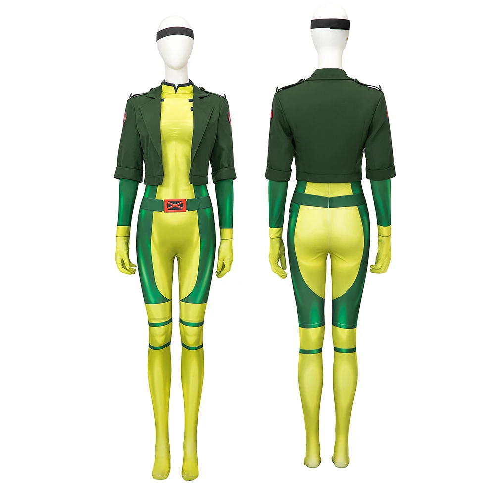 X97 supereroe Rogue Anna Mary Gambit Costume Cosplay adulto stretto giallo tuta Halloween Carnival Party Costume