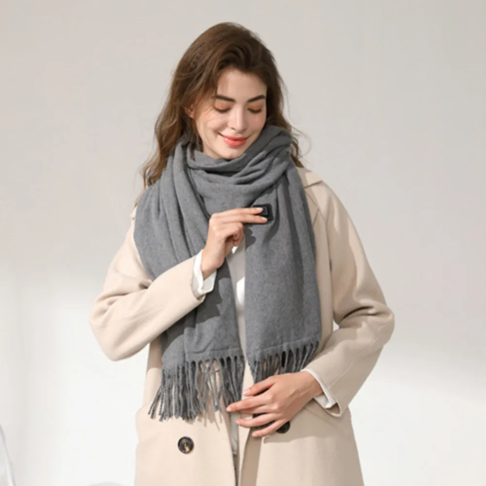 Novo em smart heated scarf para homem e mulher inverno engrossado pescoço aquecedor imitação cashmere usb elétrico 3 engrenagens moda xale