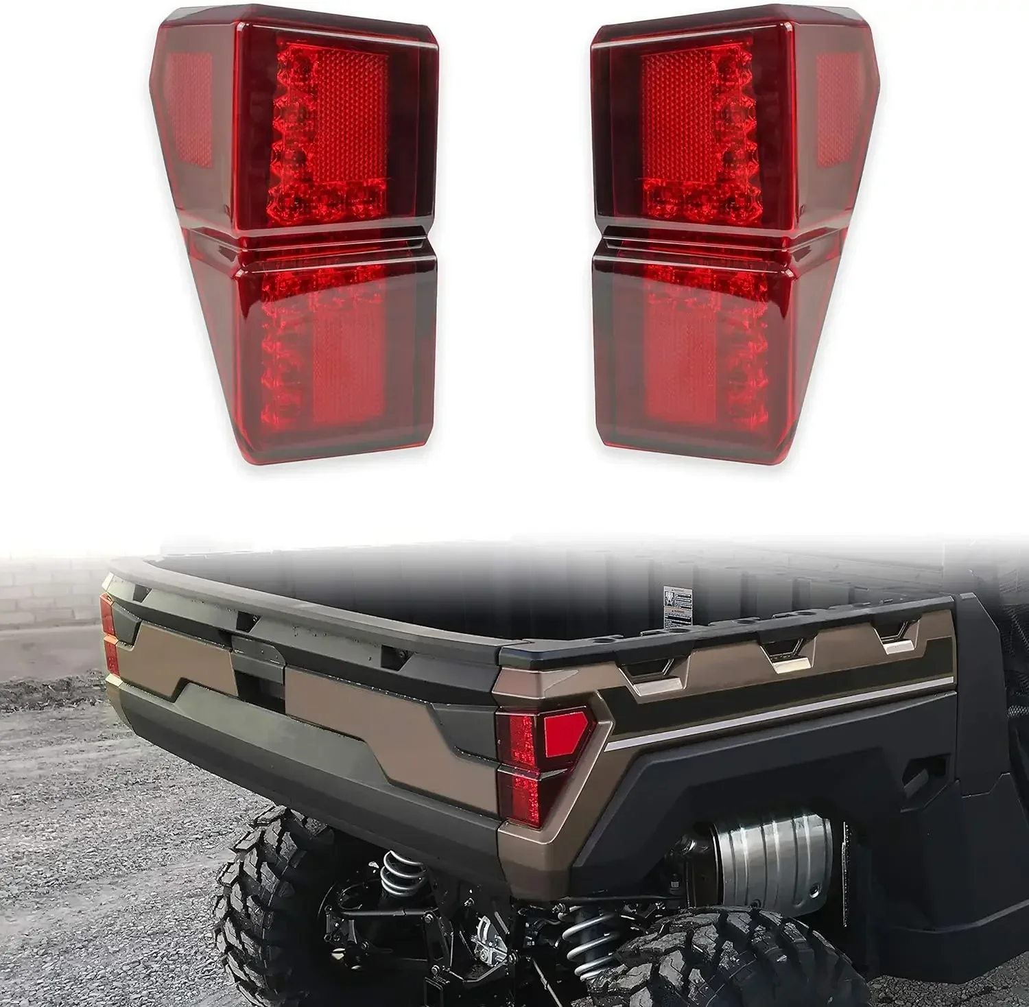 Ranger XP 1000 Taillights 18-24, Red LED Tail Lights Rear Brake Stop Lights for Polaris Ranger XP 1000/ Crew XP 1000/ Ranger