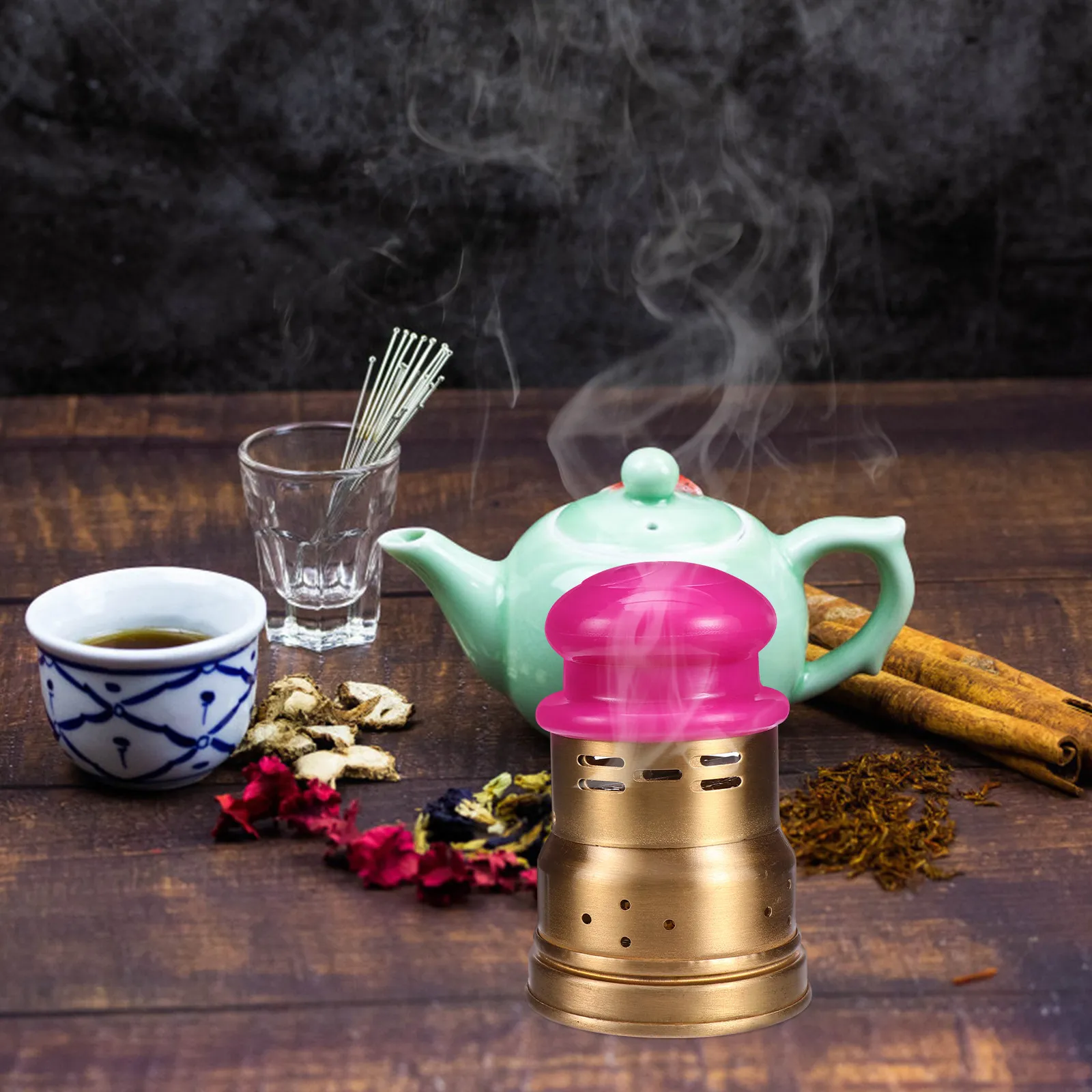 

1Set Copper Moxibustion Therapy Box Adjustable Temperature Moxa Cone Holder for Tendonitis Home Use Easy Moxibustion Treatment