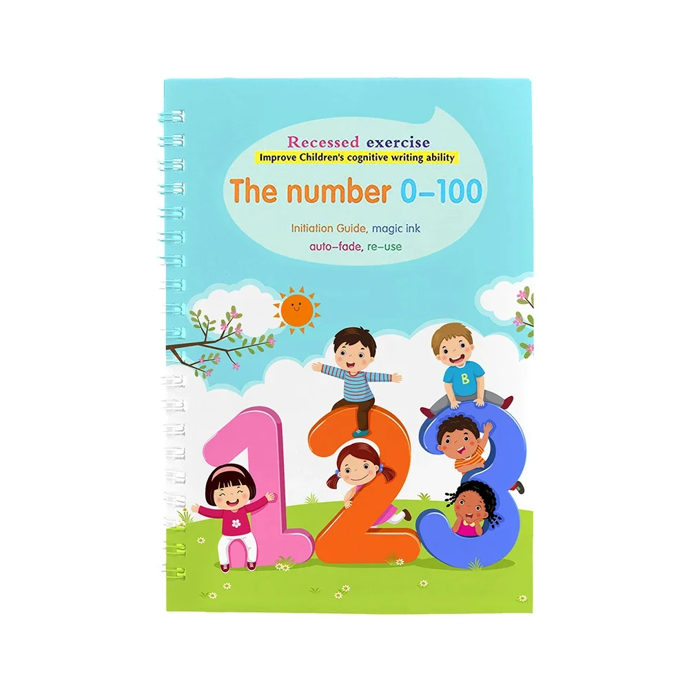 4 Books Reusable Copybook For Calligraphy Children\'s Favorite Copy Color Picture Book Learning Will Be Fun English Lettering Toy