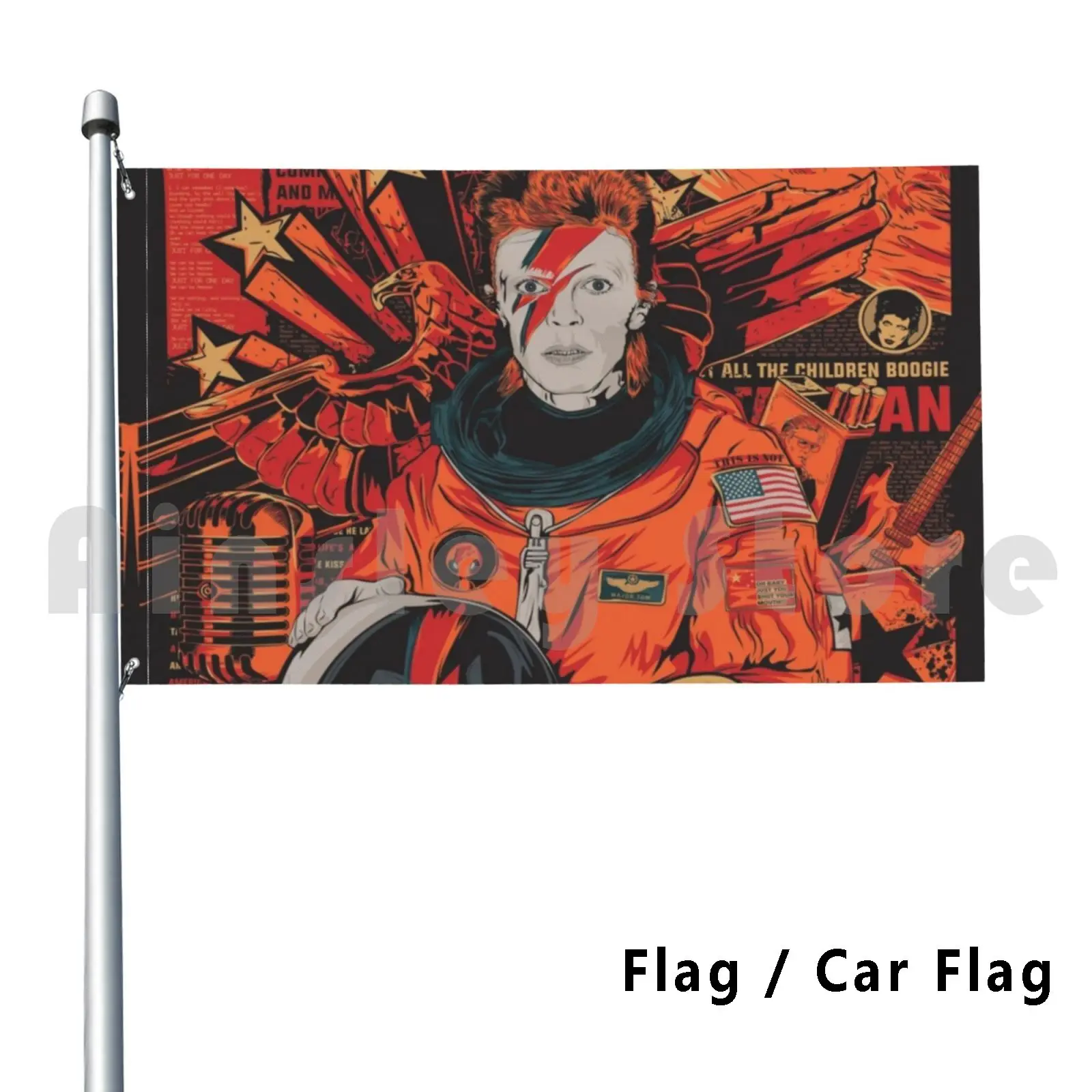 Bowie Illustration Flag Car Flag Printing Custom Bowie Starman Space