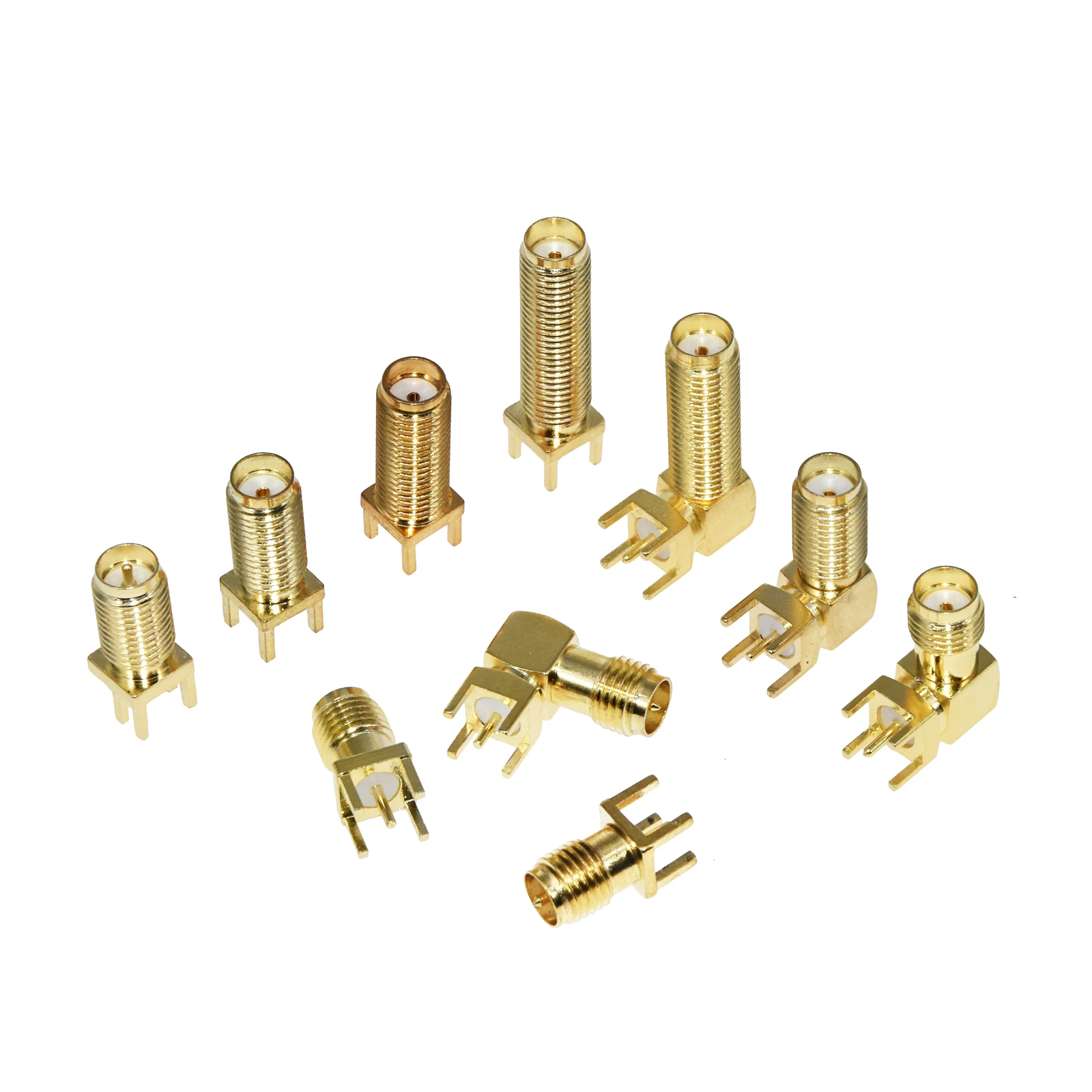 5Pcs SMA-KWE SMA-KE SMA-KHD SMA Female Jack Male Plug Adapter Solder Edge PCB Straight Right angle Mount RF 13.5-26.5mm 50OHM