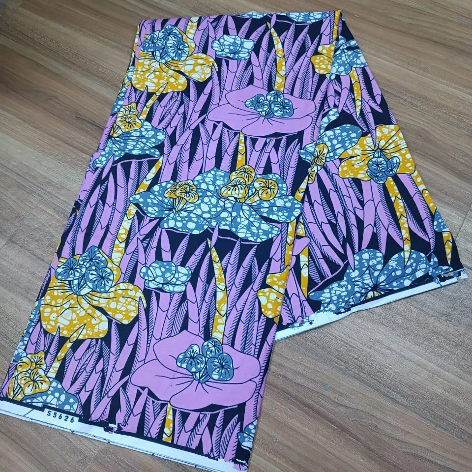 Most popular Veritable African Wax Real Fabric 100% cotton Ghana Nigeria Style 6 yards High Quality Ankara Prints wax Material