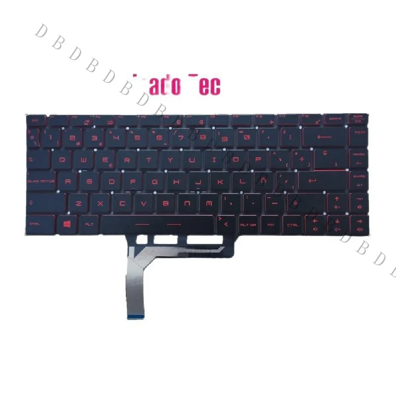 AA+New Spanish SP Layout Red Backlit Palmrest Upper Case For MSI Bravo 15 A4DDR A4DCR MS-16WK (9S7-16WK12) Gaming Laptop C Shell