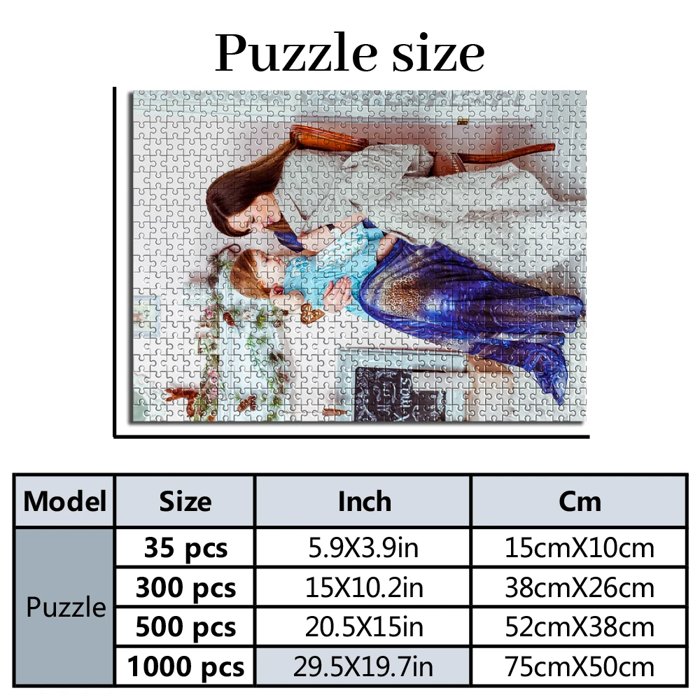 Personalized Custom Photo Puzzle Customize Warm Mother And Daughter Puzzle wooden Puzzle