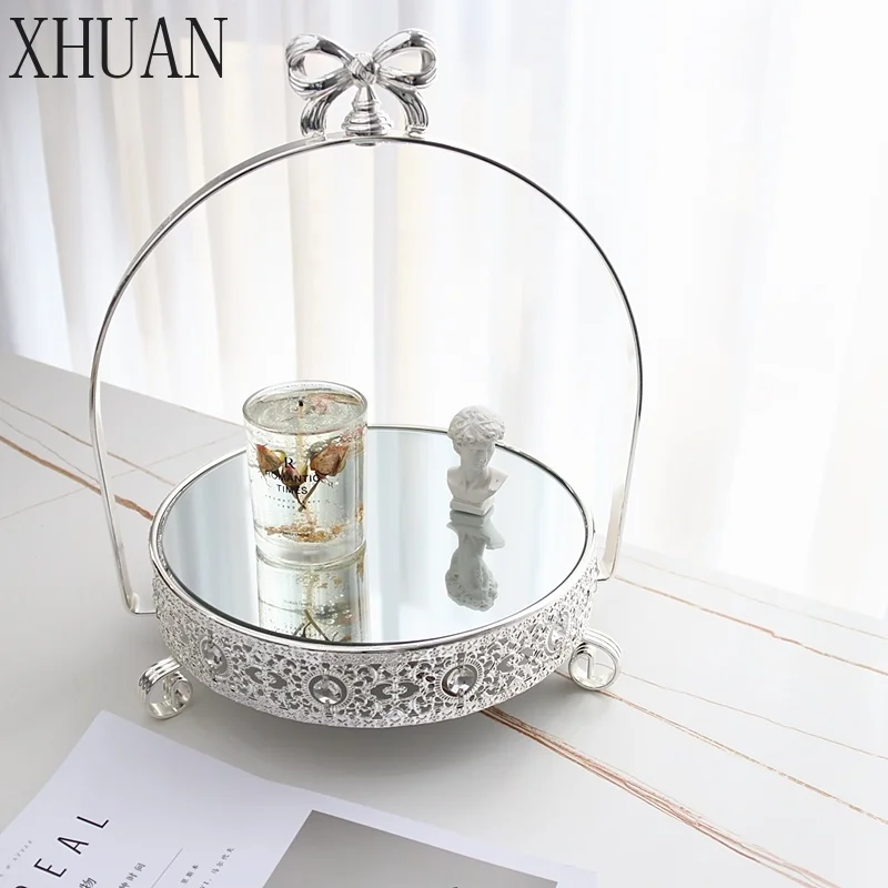 Indoor furniture Ornament Afternoon Tea Pastry Tray Candle Storage Tray Wedding Dessert Table Mirror Display Stand