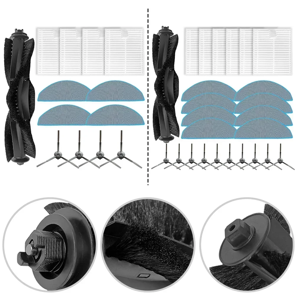 Main Side Brush Filter Mop Cloth Kit For ILIFE V20 / For Vyzzle D10 / For Laresar For L10 / For Lydsto R1D Edge Vacuum Cleaner