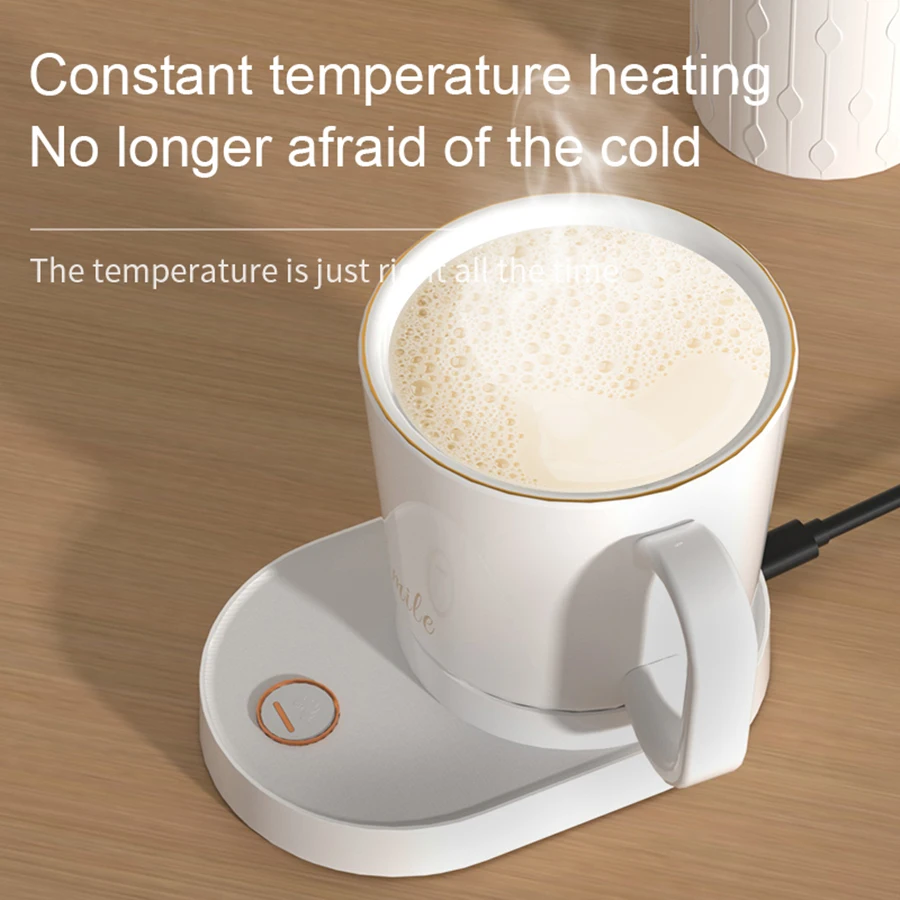 Temperature Control Self Heating electric mug coffee heater cup 55 degree ceramic smart mug warmer with Wireless Charging