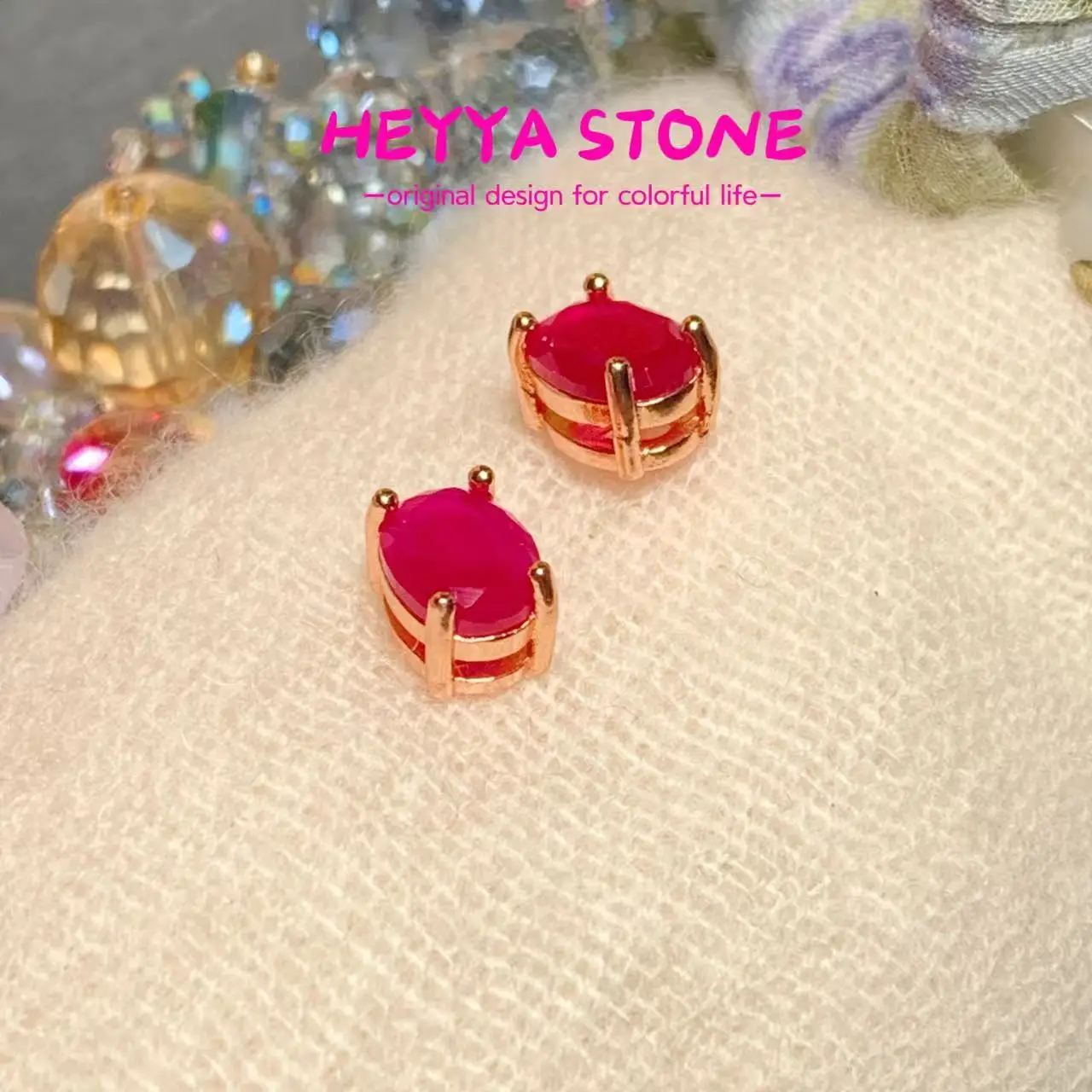 

HEYYA STONE 8*5 мм овальные серьги-гвоздики из натурального рубина для женщин, серебро 925 пробы, простые ювелирные изделия, драгоценный камень, классический стиль