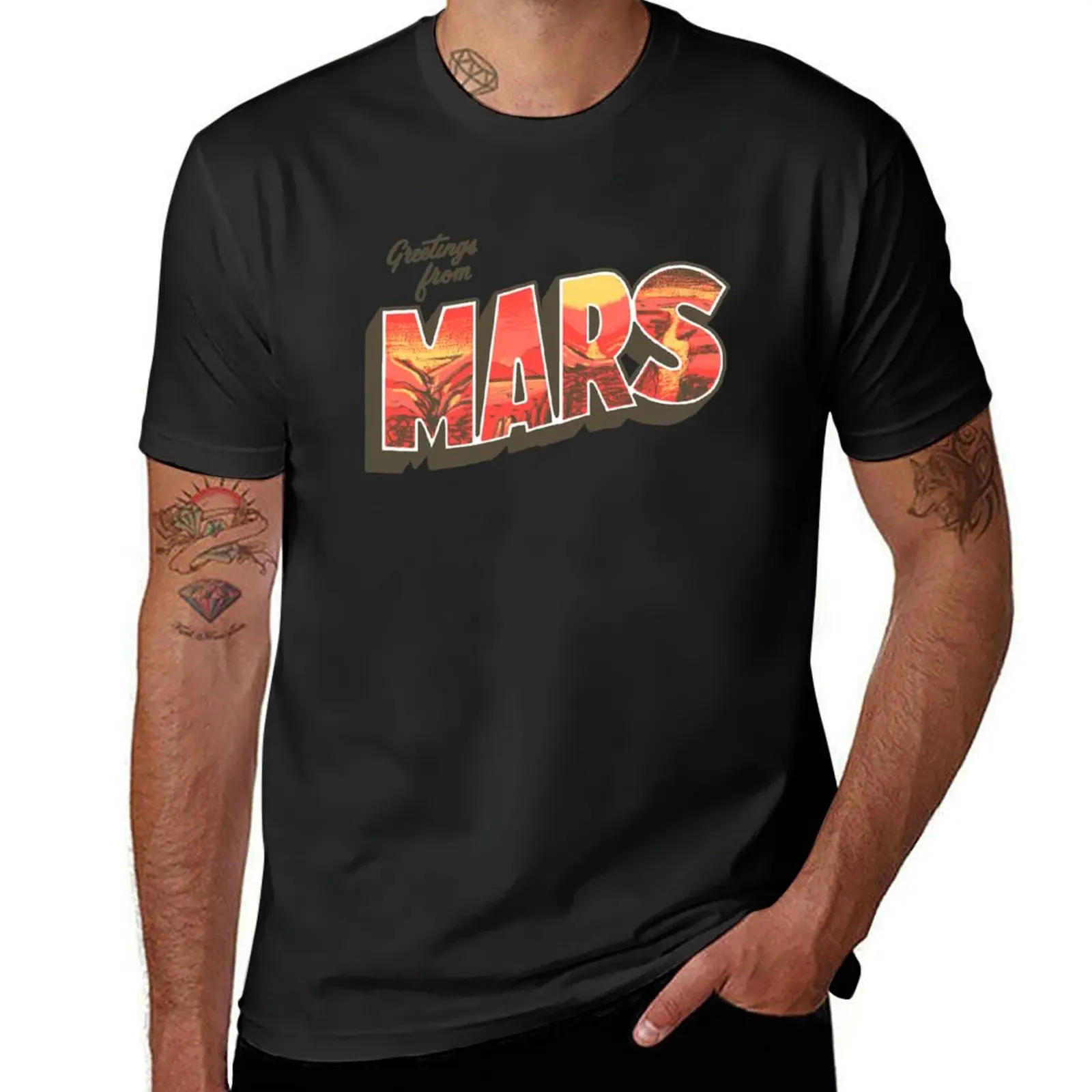 Greetings from Mars T-Shirt summer top anime clothes plus size tops mens graphic t-shirts big and tall