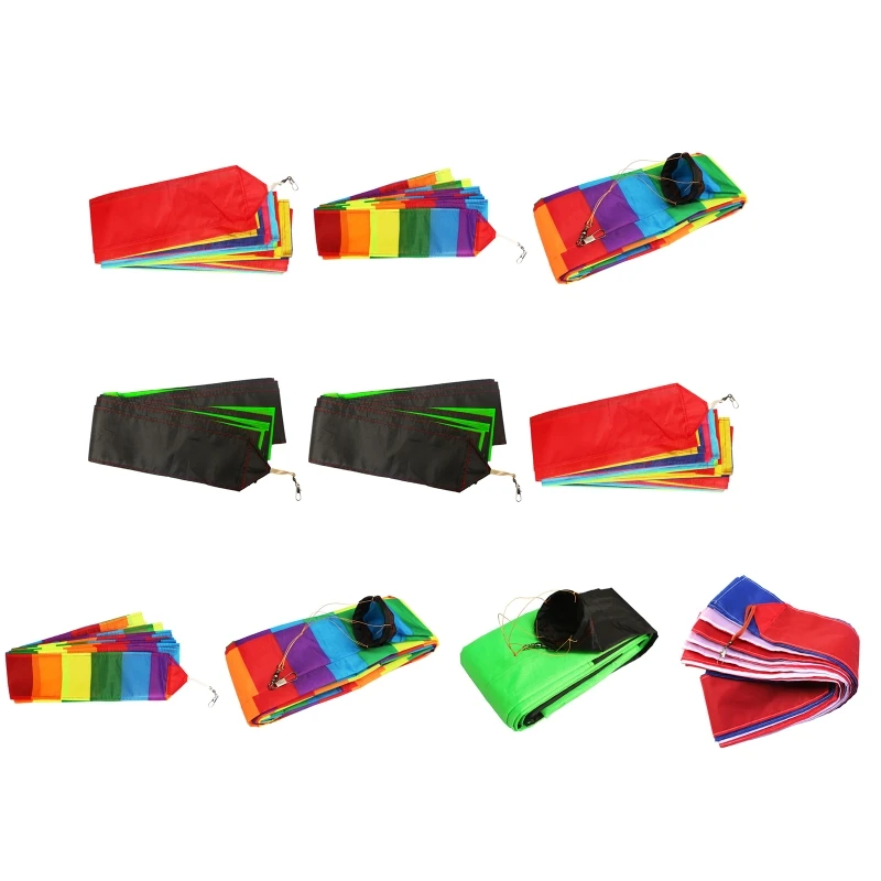 1 pc delta kite tube tail regenbogen schwanz outdoor windsock mit stecker haken einfache link & ripstop single string kite zubehör