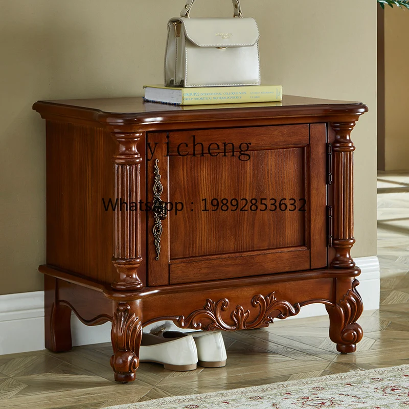 

XLL solid wood shoe change stool imported shoe change stool sofa stool European carved bench