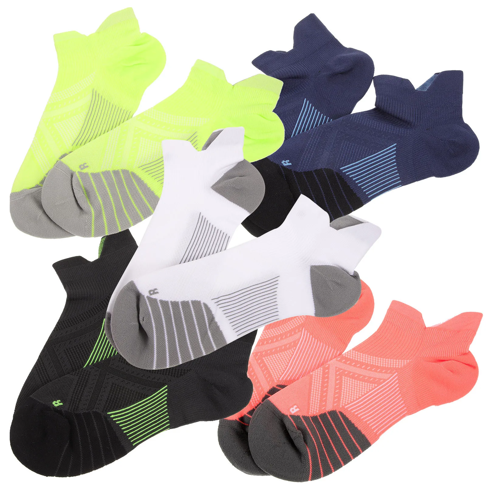 

5Pairs Running Anti Slip Breathable Socks Comfortable Mesh Design Flexible Opening Casual Fashion Socks for Women Men