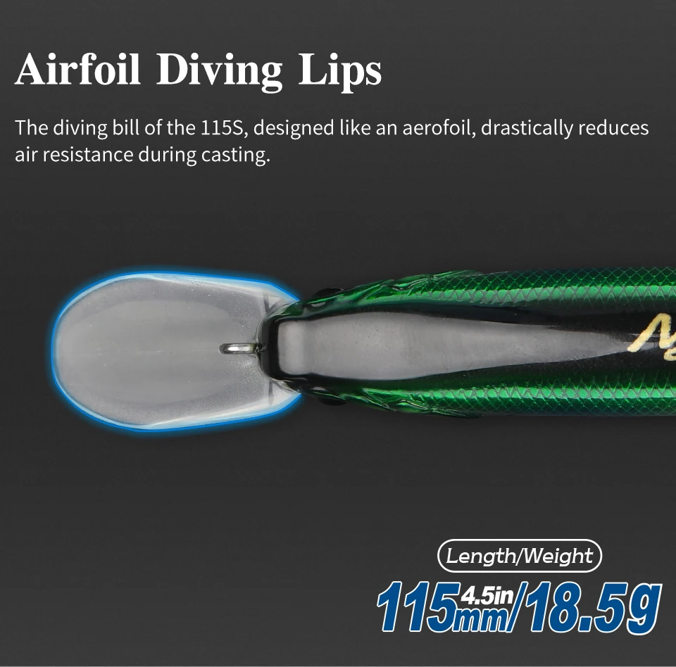 TSURINOYA 115 mm 18,5 g SinKing Minnow Salzwasserköder 115S NYX Gewichtssystem Weight Casting Pike Jerkbait Hartköder – Detail 16