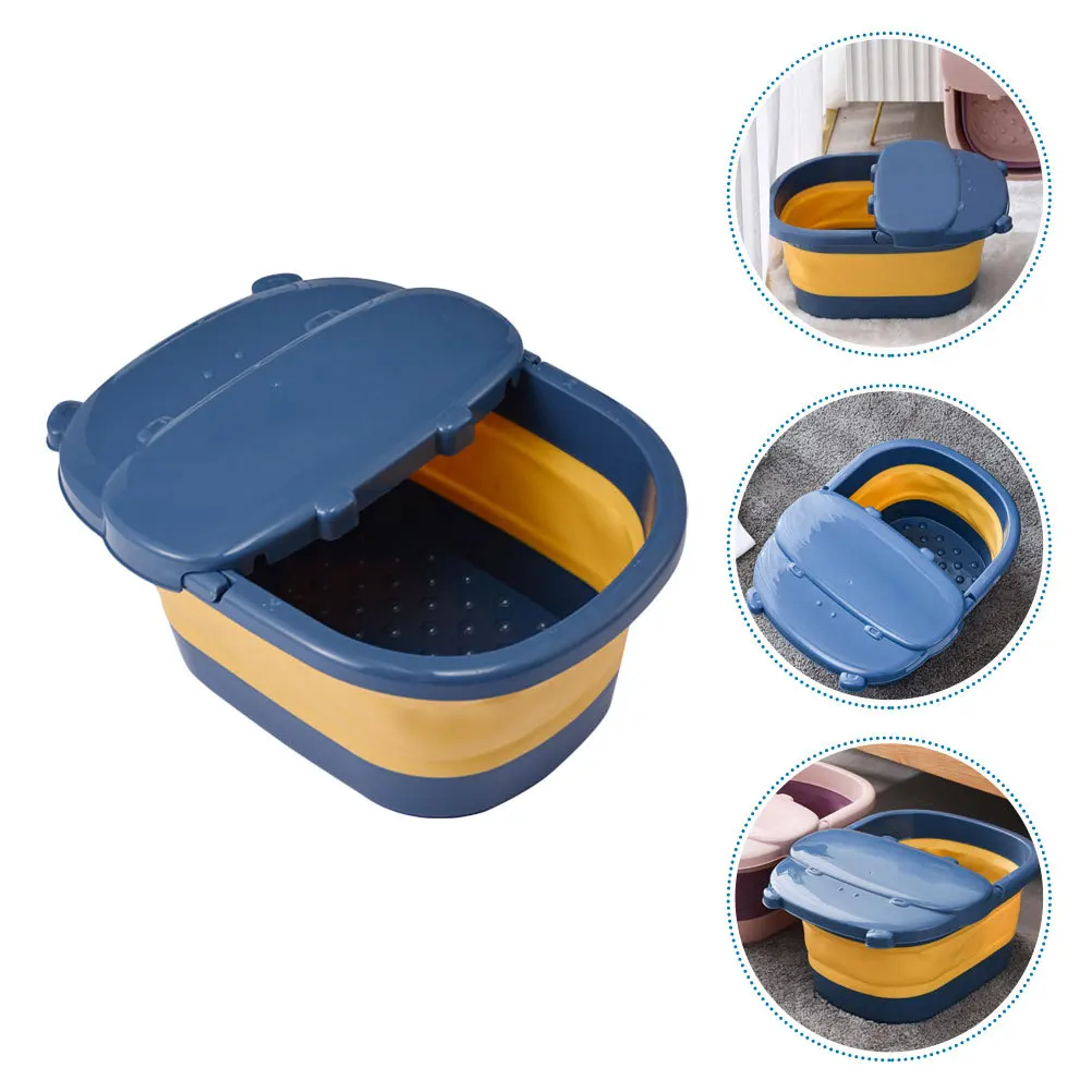 

1Pcs Foldable Foot Basin with Massaging Bumps Soak Tub for Blood Circulation Portable Storage Bucket Household Foot Care Tool