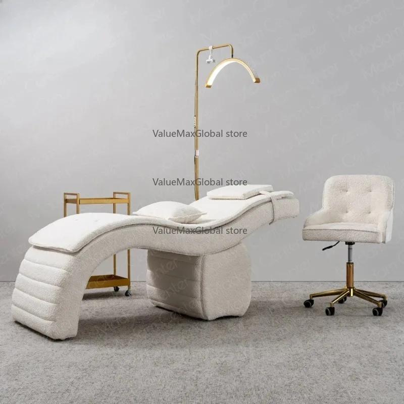 Modern Design Eyelash Lounger with Synthetic Leather Lash Bed And Aesthetic Stretchers Cloth for Salon