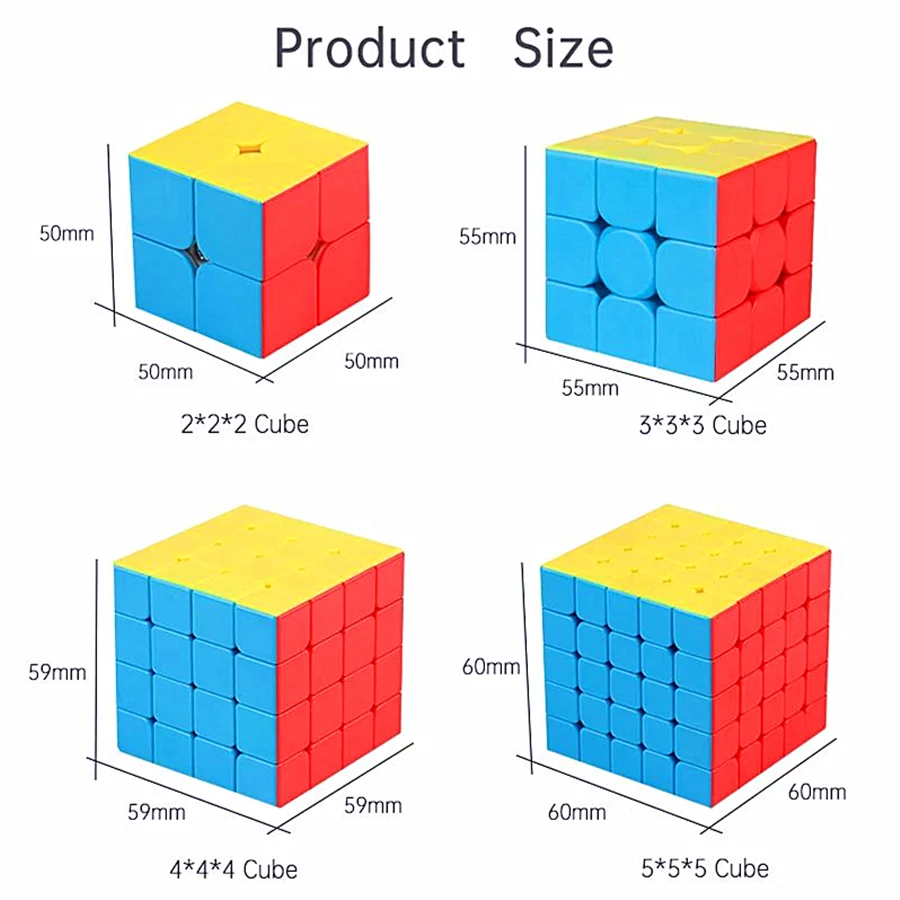 MOYU SpeedCube المهنية 2x2 3x3 4x4 5x5 المكعب السحري ستيكيرليس الألغاز هدية الأطفال التعليم المبكر اللعب Cubo Magico