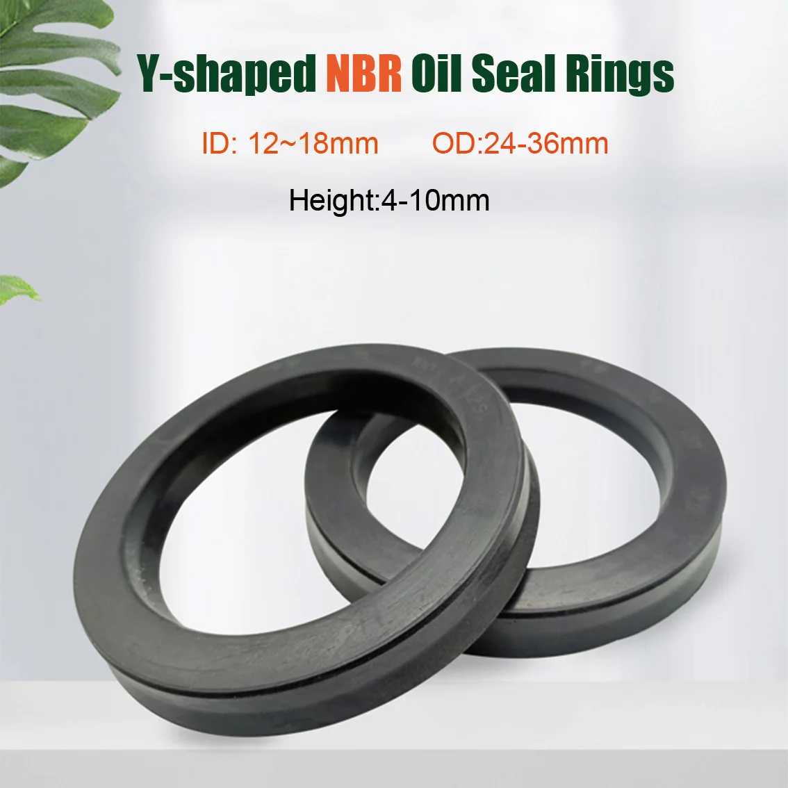 10PCS ID 12/13/14/15/16-18mm NBR Oil Seal  OD 24mm-36mm Y-shaped Nitrile Rubber Shaft Double Lip Oil Seals Gaske Height 4-10mm